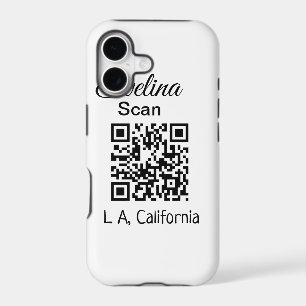 Simple minimal add your name place city q r code t