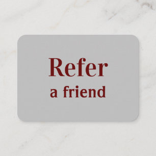simple minimal add your name store salon referral card