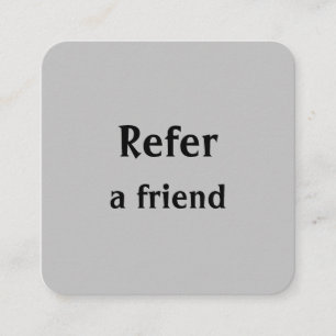 simple minimal add your name store salon referral card