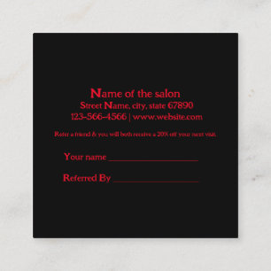 simple minimal add your name store salon  referral card