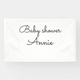 simple minimal add your name text baby shower thro banner