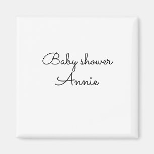 simple minimal add your name text baby shower thro magnet