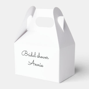 simple minimal add your name text bridal shower t favour box