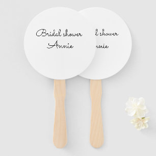 simple minimal add your name text bridal shower t hand fan