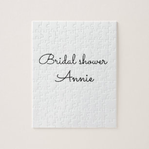 simple minimal add your name text bridal shower t jigsaw puzzle