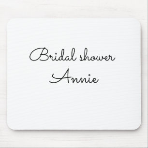 simple minimal add your name text bridal shower  t mouse pad