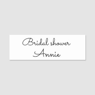 simple minimal add your name text bridal shower  t name tag