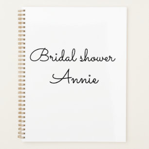 simple minimal add your name text bridal shower t planner