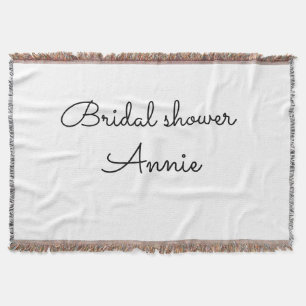 simple minimal add your name text bridal shower t throw blanket