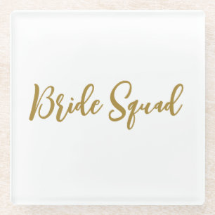 simple minimal add your name text bridesmaid gift  glass coaster