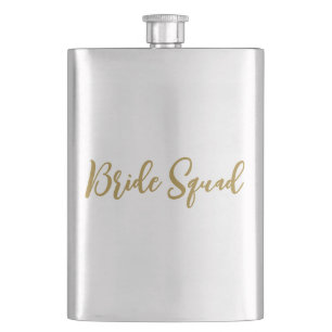 simple minimal add your name text bridesmaid gift hip flask