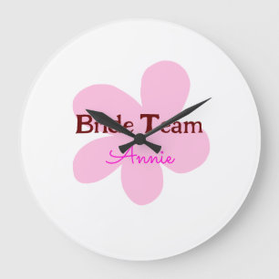 simple minimal add your name text bridesmaid gift large clock