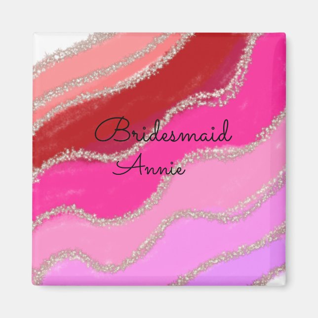 simple minimal add your name text bridesmaid gift  magnet (Front)