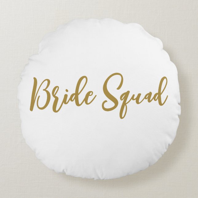 simple minimal add your name text bridesmaid gift  round cushion (Front)
