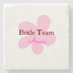 simple minimal add your name text bridesmaid gift stone coaster