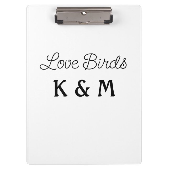 simple minimal add your name text love birds text  clipboard (Front)