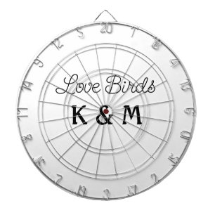 simple minimal add your name text love birds text dartboard