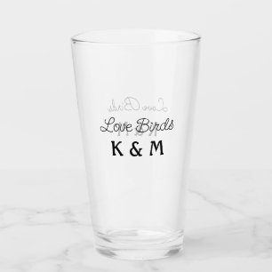 simple minimal add your name text love birds text  glass