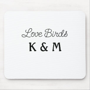 simple minimal add your name text love birds text mouse pad