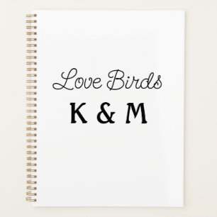 simple minimal add your name text love birds text planner