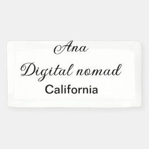 Simple minimal add your name text place california banner