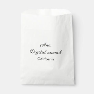 Simple minimal add your name text place california favour bag