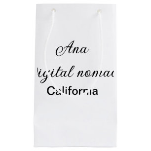 Simple minimal add your name text place california small gift bag