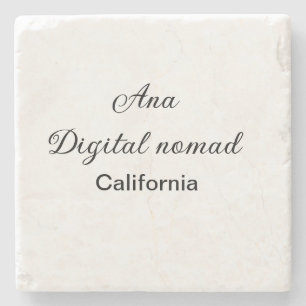Simple minimal add your name text place california stone coaster