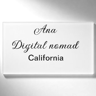 Simple minimal add your name text place california tag