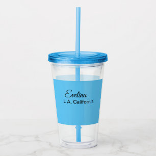 Simple minimal add your name text place city custo acrylic tumbler