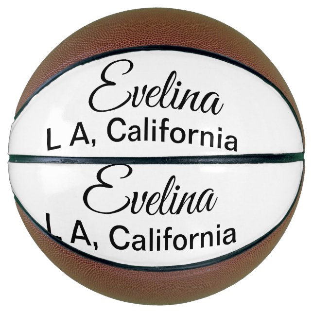Simple minimal add your name text place city custo basketball (Front)