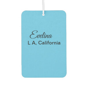 Simple minimal add your name text place city custo car air freshener
