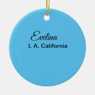 Simple minimal add your name text place city custo ceramic ornament