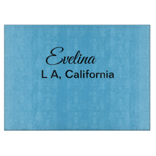 Simple minimal add your name text place city custo cutting board
