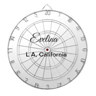 Simple minimal add your name text place city custo dartboard