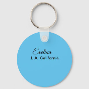 Simple minimal add your name text place city custo key ring