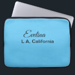 Simple minimal add your name text place city custo laptop sleeve<br><div class="desc">Design</div>