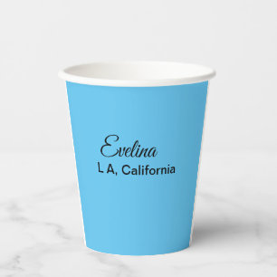 Simple minimal add your name text place city custo paper cups