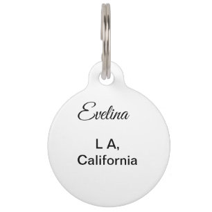Simple minimal add your name text place city custo pet tag