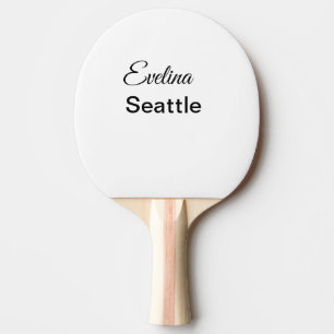 Simple minimal add your name text place city custo ping pong paddle