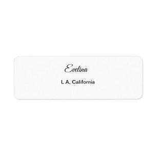 Simple minimal add your name text place city custo return address label