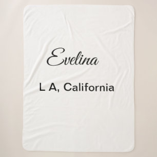 Simple minimal add your name text place city custo sherpa blanket