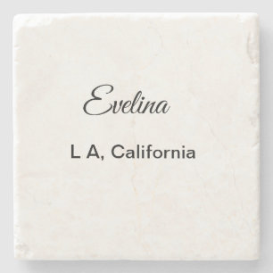 Simple minimal add your name text place city custo stone coaster