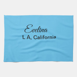 Simple minimal add your name text place city custo tea towel