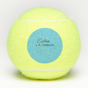 Simple minimal add your name text place city custo tennis balls