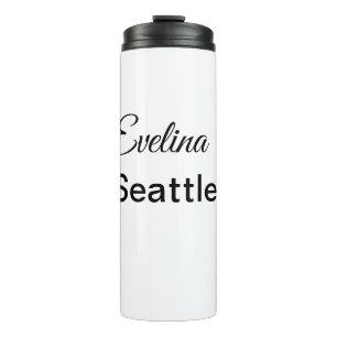 Simple minimal add your name text place city custo thermal tumbler