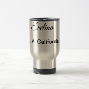Simple minimal add your name text place city custo travel mug
