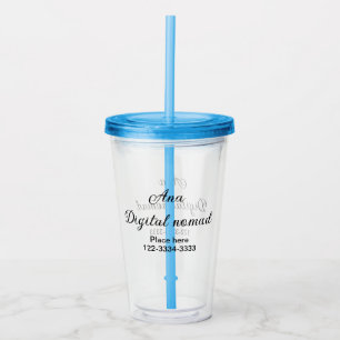 Simple minimal add your name text place city phone acrylic tumbler