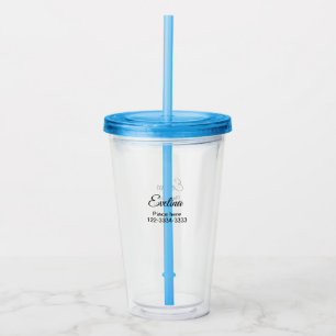Simple minimal add your name text place city phone acrylic tumbler