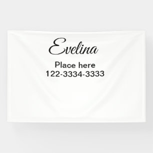 Simple minimal add your name text place city phone banner